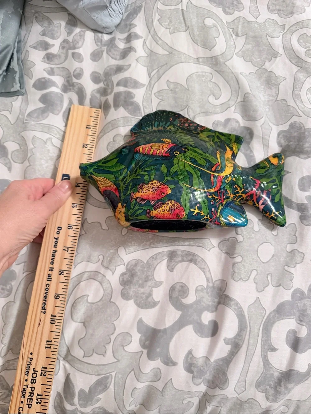 Vintage Tropical fish lacquered ceramic Fish Figurine